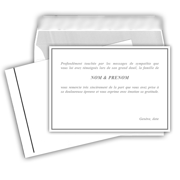 cartes de remerciements + enveloppes